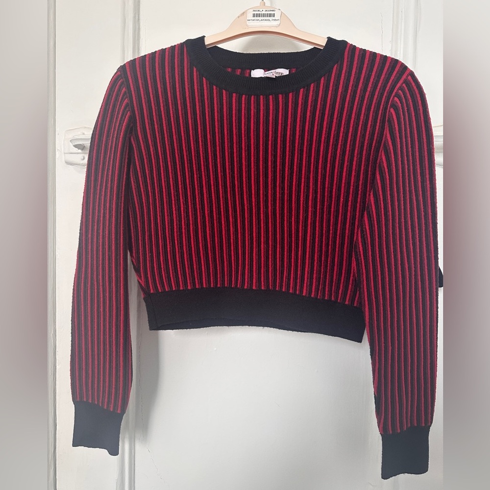 Striped Red and Black Women's Sweater
